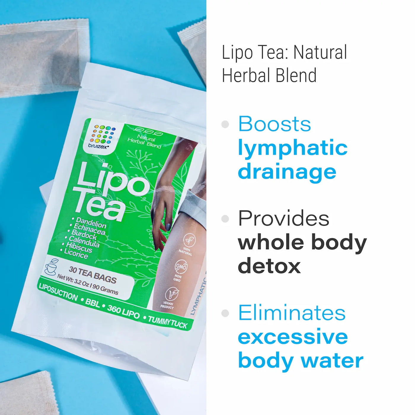 Liposuction Tea: Lymphatic Drainage Natural Herbal Tea