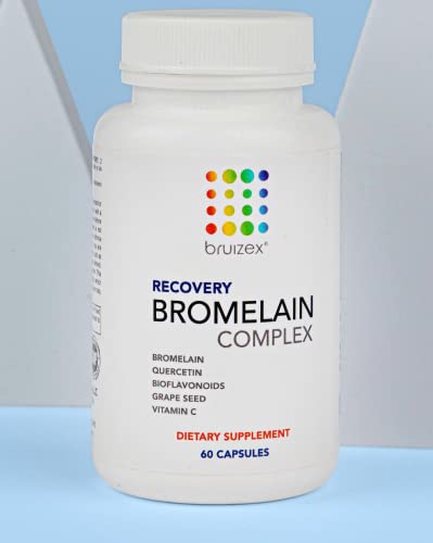 Bromelain & Quercetin Recovery Complex I Post Surgery Recovery I Bruising, Swelling, Lymphatic Drainage I Non GMO 60 caps