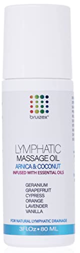 Roll On Lymphatic Massage Oil, Natural Arnica & Coconut Oil for Manual Drainage Massage, Liposuction 360 Lipo, BBL, Tummy Tuck, Lipofoam Post Surgery Recovery, 3 Oz