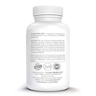 Bruizex Proteolytic Enzymes| Trypsin & Chymotrypsin Recovery Supplement for Tissue Trauma, Bruising, Swelling | Immune System Support | 60 Caps