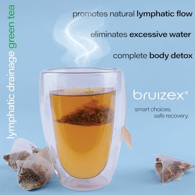 Bruizex Lymphatic Tea: natural herbal tea blend for lymphatic system health, support & drainage, cleanse and detox I For liposuction, BBL, tummy tuck, lipedema, lymphedema I 30 Tea Bags