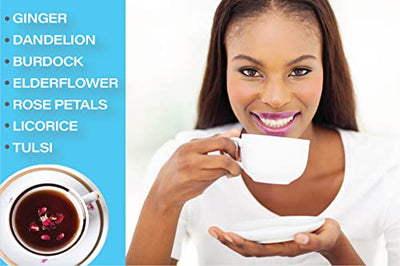 Bruizex Lymphatic Tea: natural herbal tea blend for lymphatic system health, support & drainage, cleanse and detox I For liposuction, BBL, tummy tuck, lipedema, lymphedema I 30 Tea Bags