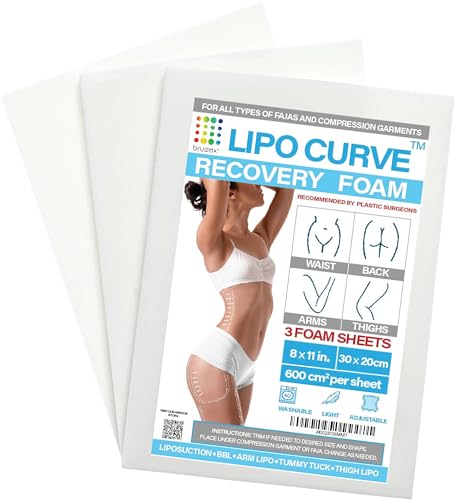 Lipo Foam Post Surgery Pads, Liposuction Recovery Foam Boards, Compatable with Compression Garment Sheets, Faja, Abdominal Binder, Waist Trainer, Belly Wrap, BBL Pillow, Foam Boards, 3-Pack