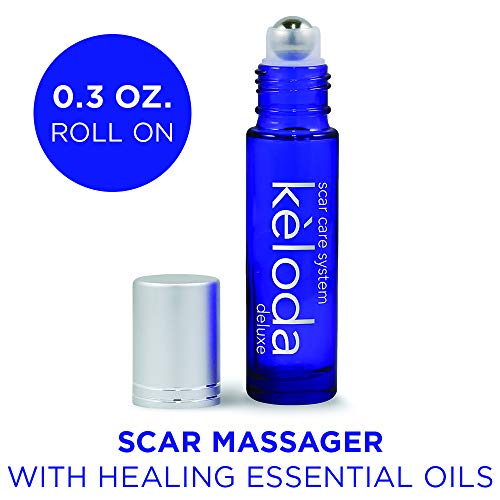 KELODA Scar Massager with Blend of Natural Healing Scar Oils for Surgical and keloids Scars After Piercing, Burn, Trauma with Coconut, Shea, Turmeric, Lavender, Helichrysum, Vitamin E