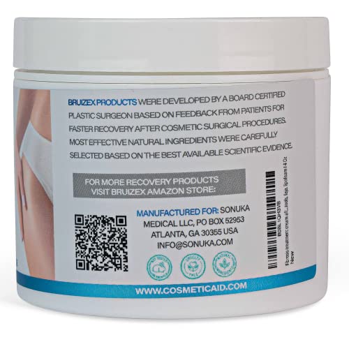 Fibrosis Treatment Cream for Liposuction & BBL Post Surgery Recovery, Body Scrub For After BBL, Tummy Tuck, Works with MLD Body Massager Tools, Faja, Lipofoam, Essential Oils Infused, 4 Oz