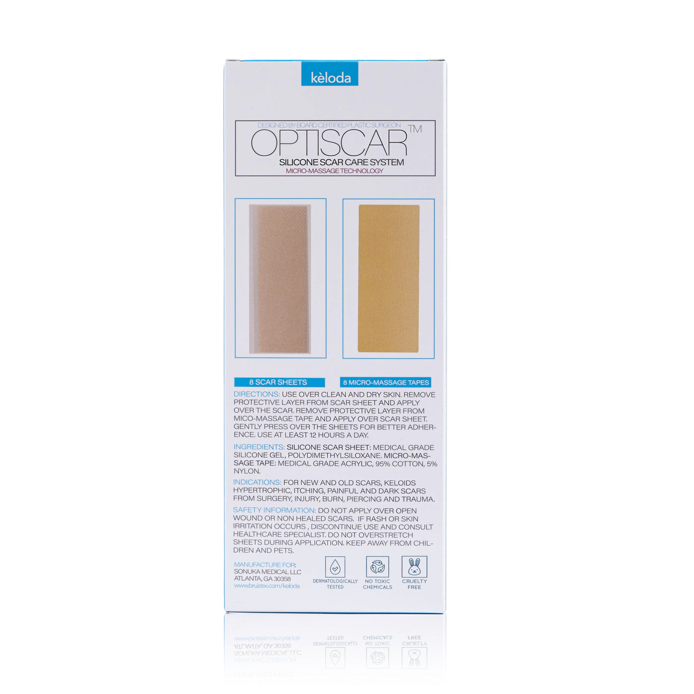 OPTISCAR: Scar Removal Silicone Sheets with Scar Massage Tape - Bruizex